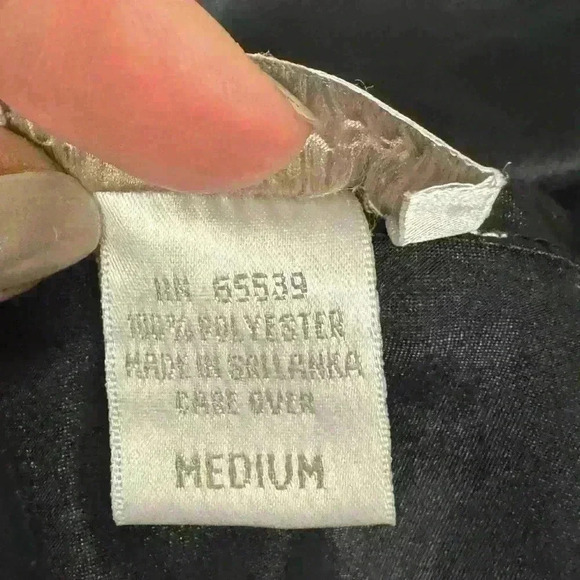 Jones New York Lingeriecore Y2K Black Silky Slip Dress M Lace Trim Chic Dark Fem - Picture 13 of 14